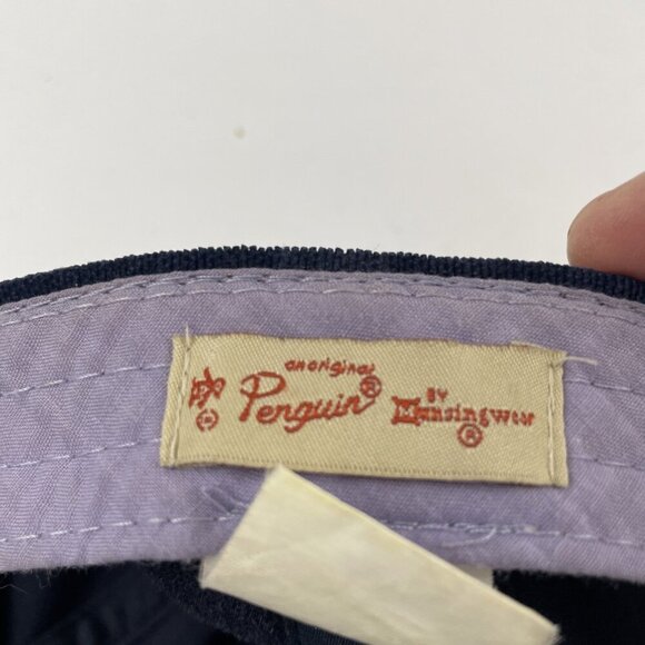 Penguin By Munsingwear Hat Cap Suede Feel Strapback Embroidered Logo Poly Blend - Picture 8 of 9